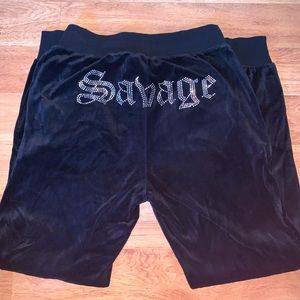 Savage velour velvet Rhinestone 2 peice track suit